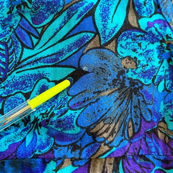 VTG 80s Rayon Romper Floral Abstract Button-up Shoulder Pads Farm Rio Vibes Sz 7 - Picture 7 of 7